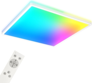B.K.Licht Deckenleuchte LED Deckenlampe dimmbar Wohnzimmer Fernbedienung Backlight schwarz, WiFi, LED fest integriert, 4000K - neutralweiß, RGB-Farbwechsler