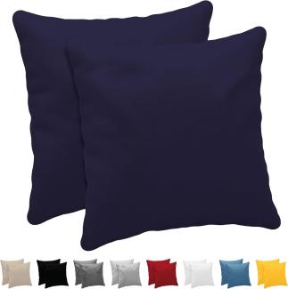 Dreamzie Kissenbezug 60 x 60 cm (2er Pack)- 100% Jersey Baumwolle 150 g/qm Kissenbezüge -Dunkelblau - Für Kissen 60 x 60 cm - Kissenhülle - Kissenbezug - Resistent und Hypoallergen