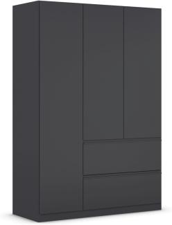 rauch Kleiderschrank, Drehtürenschrank COSTA, 3-türig, 2 Schubkästen, push-to-open, Grau metallic, 136x197x54cm