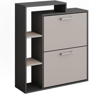 Vicco Schuhkipper Orlando, Anthrazit/Greige, 80 x 90 cm