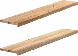 vidaXL Stufenmatte Fensterbänke 2 Stk. Unbehandelt 140 x 25 x 2 cm Massivholz Eiche, Rechteckig
