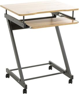 Computertisch >24989< in anthrazit-eiche, MDF, Metall - 60x75x49cm (BxHxT)