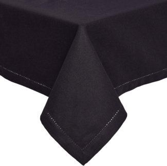 Homescapes Tischdecke Tischdecke schwarz – 137 x 137 cm, 100% Baumwolle (1-tlg)