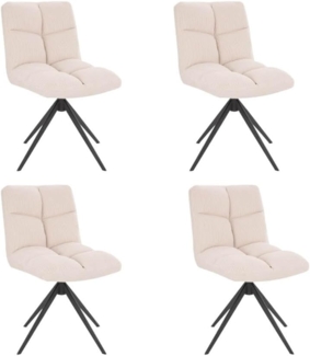 HOME DELUXE Esszimmerstuhl drehbar CordNODA – 4er Set Creme