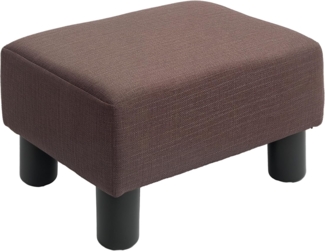 HOMCOM Fußhocker Wohnzimmerhocker, Ottoman, Sofahocker aus Leinen (Bank Sitzbank, 1 St, Rückenfreier Hocke), Braun 40 x 30 x 24 cm