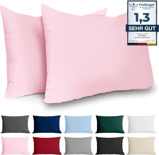 Dreamzie Kissenbezug 50x70 Renforcé Baumwolle (2er-Set) - Rosa - Dicht gewebt mit 57 Fäden/cm² - Kissenbezug 70x50 cm - Oeko Tex Zertifiziert