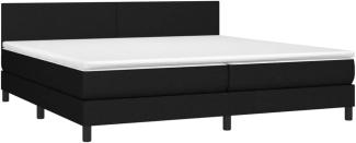 vidaXL Boxspringbett mit Matratze, Stoff, Schwarz, 200x200 cm, H2