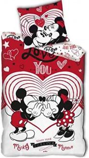 Disney Bettbezug Mickey & Minnie 140x200 cm Polyester rot