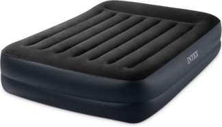 Intex Luftbett mit integrierter Luftpumpe, Blau, 203 x 152 x 42 cm, 64124