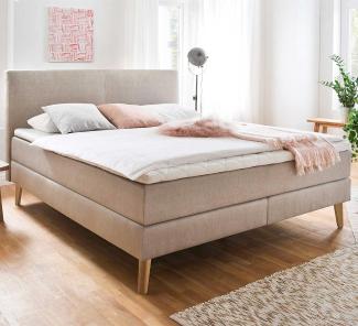 Boxspringbett Greta - Stoff Beige H2&H3 180x200cm