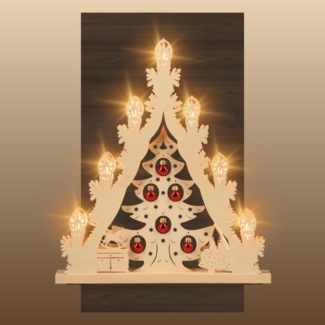 Weigla LED Lichterbogen Weihnachtsbaum mit Kugeln, Made in Germany (1-tlg), Lichterspitze, 7-flammig