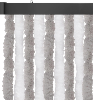 Flauschvorhang 56x185 Unistreifen hellgrau - weiß
