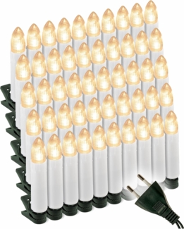 Nipach LED-Christbaumkerzen XI11596 LED Weihnachtsbaumbeleuchtung 50er innen warmweiß