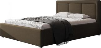 Polsterbett Moden mit Gerolltes Lattenrost, Braun, 120x200 cm, ohne Bettkasten