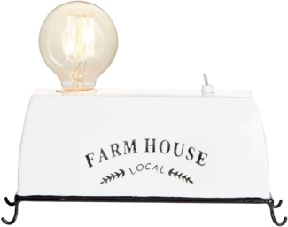 BRILLIANT Lampe Farm Life Tischleuchte weiß | 1x A60, E27, 30W, geeignet für Normallampen (nicht enthalten) | Mit Kippschalter