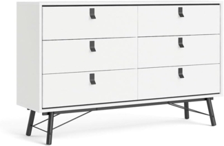 ebuy24 Kommode Rye Kommode breit 6 Schubladen mattweiss.