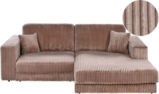 3-Sitzer Ecksofa Cord hellbraun linksseitig LOFOTEN