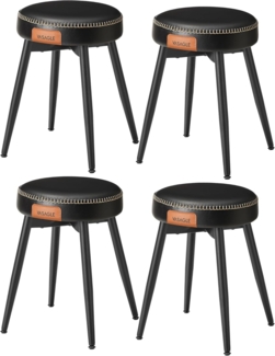 Vasagle Esszimmerstühle (4 St), Sitzhocker, EKHO Series, Kunstleder, 48,2 cm hoch, tintenschwarz