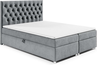 Best for Home Boxspringbett mit Bettkasten Doppelbett Trinity K14 Bonellfederkern inkl 7cm Topper (140x200 160x200 180x200 200x200 cm, Bonell-Matratze, gepolstertes Kopfteil, Polsterbett versch. Größen), mit oder ohne Topper, Flexible Liefermöglichkeit...