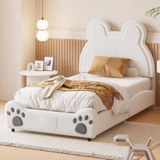OKWISH Metallbett Jugendbett (mit Lattenrost, Bettrahmen Gästebett Jugendbett), 90x200cm ohne Matratze
