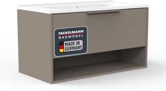 Fackelmann B.PARIS Badmöbel Set 2-teilig 90 cm breit, Grau, Gussmarmor