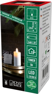 KONSTSMIDE No. 1603-115 LED Kerze cremeweiss 10cm Timer batteriebetrieben