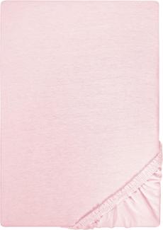 Biberna Jersey-Spannbetttuch, 100 % Baumwolle, Rose, 1x 180x200 cm - 200x200 cm