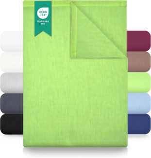 NatureMark Bettlaken gewebtes Bettlaken, 100% Baumwolle, Gummizug: ohne, (1 Stück), Laken Haustuch, viele Größen und Farben, 150x250 cm, Apfel grün