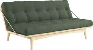 Karup Design Schlafsofa FOLK Gestell Natur, Matratze Olive Green