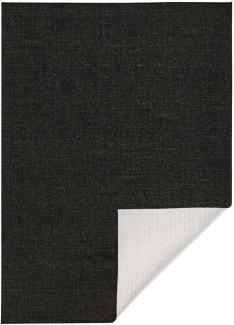 In- & Outdoor Wendeteppich Uni Miami Schwarz Creme - 80x150x0,5cm