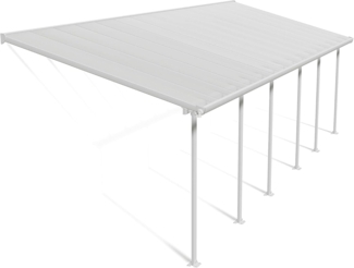 Canopia by Palram Terrassenüberdachung Alu Feria 3X9.15 Polycarbonat Hohlkammerplatten Pergola 915x300 cm Weiss zur Überdachung ihrer Terrasse