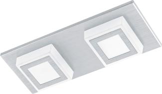 Eglo 94506 Wandleuchte/Deckenleuchte LED MASIANO alu-gebürstet, LED max. 2X3,3W L:25cm B:10cm H:5cm