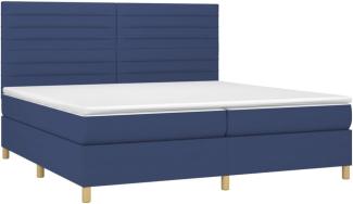 vidaXL Boxspringbett mit Matratze Blau 200x200 cm Stoff, Härtegrad: H2 [3142447]