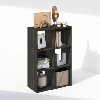 Furinno Pelli Kubischer Aufbewahrungsschrank, Bücherregal, 6 Würfel, Espresso