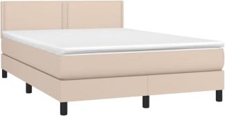 vidaXL Boxspringbett mit Matratze & LED Cappuccino-Braun 140x190cm 3134164