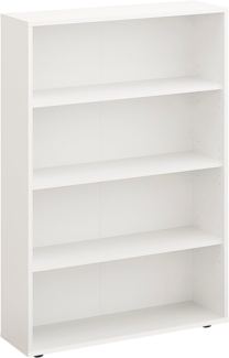 KOMTO Bücherregal Lumo 80 cm breit Regal mit 3, 4, 6 Ebenen und Höhenverstellbare Regale, Aufbewahrungsregal Bookshelf Weiß