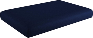 sunnypillow Palettenkissen mit abnehmbarem Bezug Kaltschaum Palettenauflage Palettenpolster Palettensofa Sitzkissen Rückenlehne Indoor Outdoor Sitzkissen 120 x 60 x 15 cm Blau