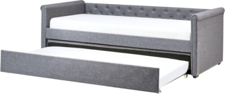 Tagesbett LIBOURNE 90 x 200 cm Stoff Dunkelgrau
