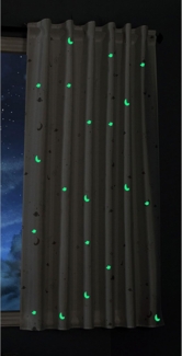 Gardinenbox Vorhang (1 St), Multifunktionsband, blickdicht, Schal blickdicht Motiv Sterne Monde fluoreszierend leuchtend Universal