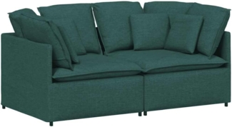 vidaXL Modulares Sofa mit Kissen Stoff Dunkelgrün 3321241