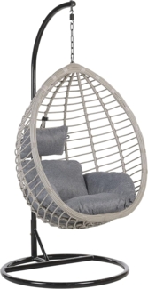 Hängesessel mit Gestell Rattan grau ø 97 cm TOLLO