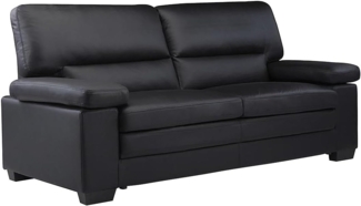 Vente-unique - Ledersofa 3-Sitzer - Büffelleder - Schwarz - MIMAS