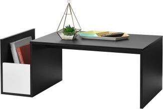 Couchtisch Bollnäs 90x45x35 cm mit Ablagefach Schwarz en. casa