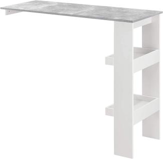 Bartisch Bromölla 120x45x106 cm Weiß/Betonoptik en. casa