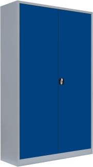 Stahl-Aktenschrank Kolloss Metallschrank abschließbar Büroschrank Stahlschrank 195 x 120 x 60 cm Grau/Blau 530381