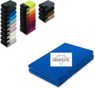 Doppelpack Marke Jersey Spannbettlaken 120 x 200 cm Royalblau