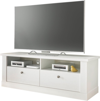 TV-Lowboard Fiastra in weiß Pinie Landhaus 132 cm