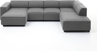 Atlantic Home Collection BULKY Wohnlandschaft Ecksofa, Récamière rechts, Stoff, hellgrau, 195 x 324 x 70 cm