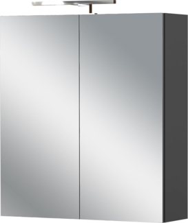 Germania Spiegelschrank GW-Arcena 1395-547, in Graphit, mit integrierter LED, 60 x 71 x 23 cm (BxHxT)