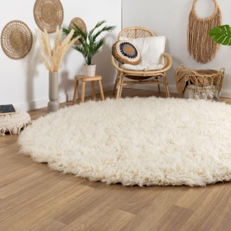Flokati Teppich 2000, Farbe: Natur, Größe: Ø 170 cm rund